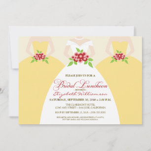 Bride & Bridesmaids Bridal Luncheon Einladung:gelb Einladung