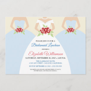 Bride & Bridesmaids Bridal Luncheon Invite (blau) Einladung