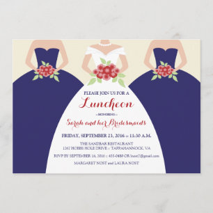 Bride & Bridesmaids Bridal Luncheon Invite (Marine Einladung