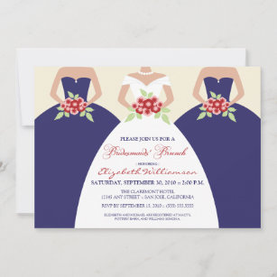 Bride & Bridesmaids Bridesmaids' Brunch (Marine) Einladung