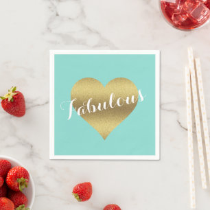 Bride & Bridesmaids Gold Heart Brautparty Party Serviette