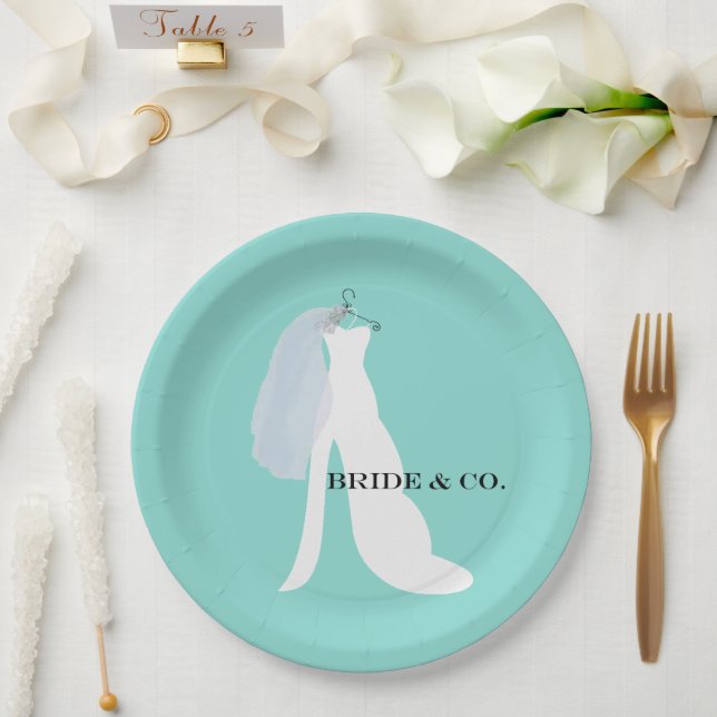 BRIDE & Bridesmaids Hier kommt das Party der Braut Pappteller (Hochzeit)
