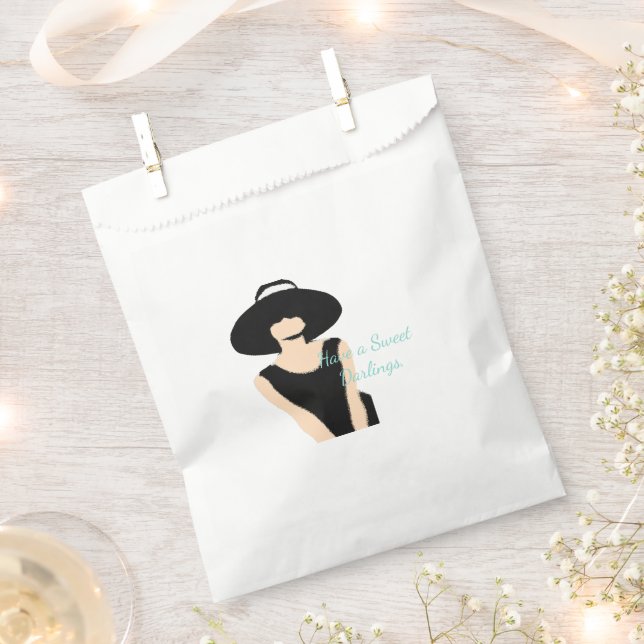 Bride & Bridesmaids Lady & Hat Brautparty Party Geschenktütchen (Ausgeschnitten)