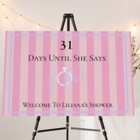 BRIDE & Bridesmaids Pink Bridal Wedding Countdown