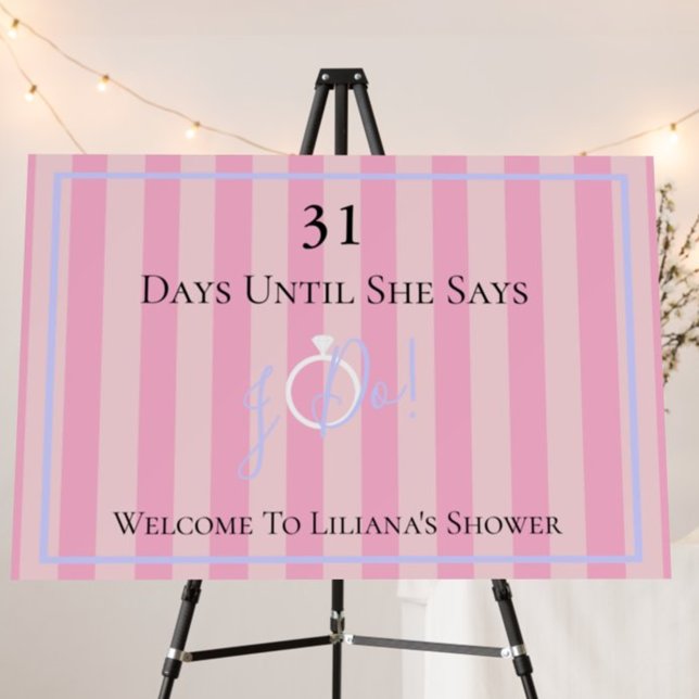 BRIDE & Bridesmaids Pink Bridal Wedding Countdown Poster (Von Creator hochgeladen)
