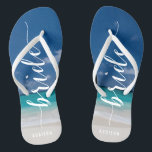 Bride Calligraphy Beach Wedding Party Flip Flops<br><div class="desc">Bride Kalligraphie Strand Hochzeit Party Flip Flops mit schlanken Gurten und anpassbaren Text - Sie können Bride's Name hinzufügen</div>