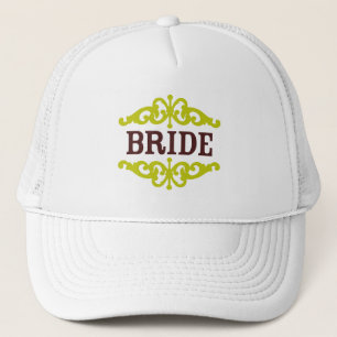 Bride Cap (Schokoladenbraun & Kartreuse) Truckerkappe