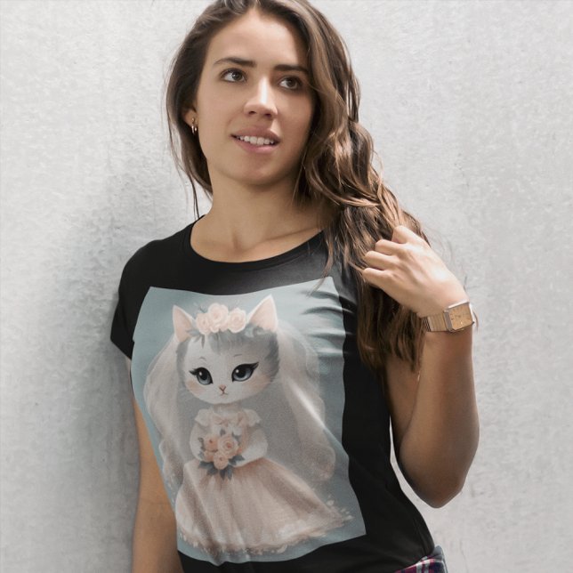 BRIDE CAT WEDDING T-SHIRT (Von Creator hochgeladen)