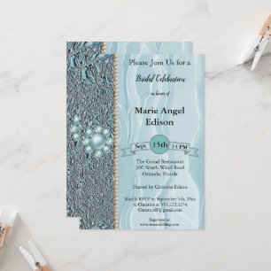Bride Celebration Aquamarin Blue Foil & Silk & Pea Einladung