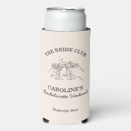 Bride Club Bachelorette Weekend Favor Cocktail  Selters Dosenkühler