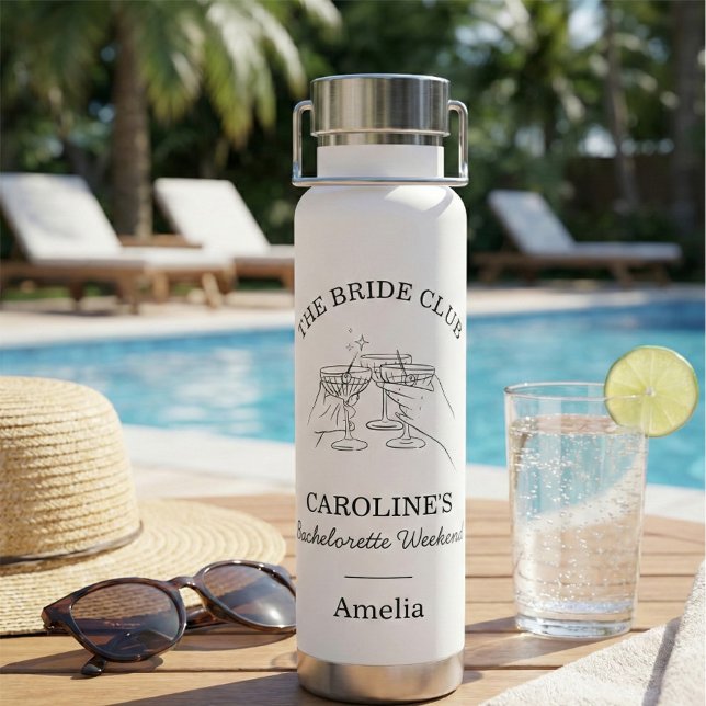 Bride Club Bachelorette Weekend Favor Name Trinkflasche (Von Creator hochgeladen)