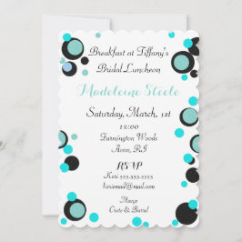 BRIDE & CO Aquamarin Blue Black Polka Dot Party Du Einladung