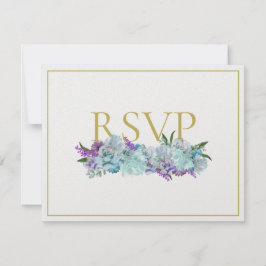 BRIDE CO Aquamarin Blue Bouquet Tradition Wedding RSVP Karte
