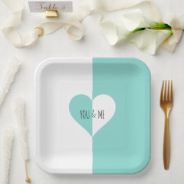 BRIDE & CO Aquamarin Blue You & Me Suite Party Tel Pappteller
