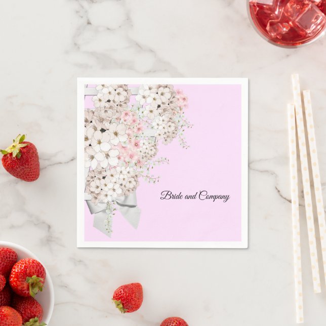 BRIDE CO Blume & Gitterdusche Rosa Party Serviette (Beispiel)