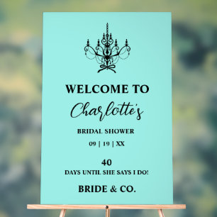 Bride & Co. Brautparty Türkis Willkommen Acrylschild