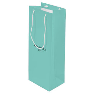 BRIDE CO Dusche Aquamarin Blue Personalisiertes Pa Geschenktüte Für Weinflaschen