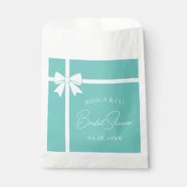 Bride & Co Elegant White Bow Ribbon Bridal Shower Geschenktütchen