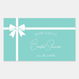 Bride & Co Elegantes Brautparty mit weißem Bow Rib Rechteckiger Aufkleber