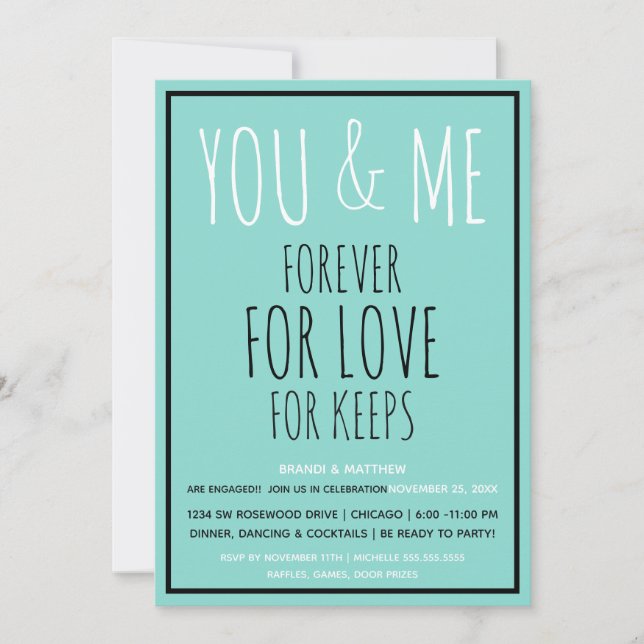 Bride Co Forever You & Me Wedding Engagement Party (Vorderseite)