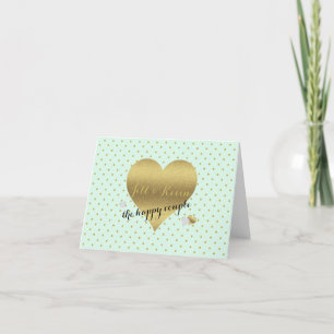 Bride & Co Mint & Gold Wedding Party Persönliche N Karte