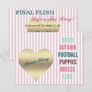 BRIDE CO Pink Final Fling Shooter Tailgate Party Einladung