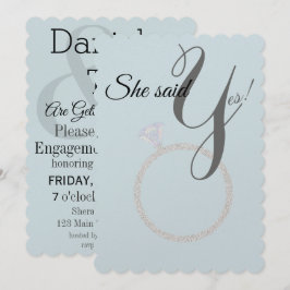 BRIDE & CO Sie sagte ja! Diamantring-Verlobung Einladung