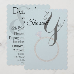BRIDE & CO Sie sagte ja! Diamantring-Verlobung Einladung