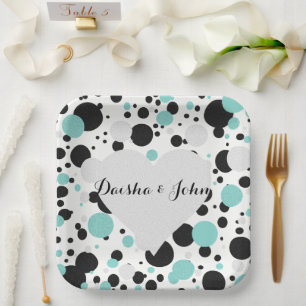 BRIDE & CO Silver Heart Polka Dot Party Teller