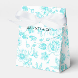 Bride & Co. Türkis Florale Toile Personalisiert Geschenkschachtel