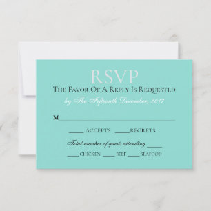 Bride & Co Wedding Suite Elegantes Teal Blau RSVP Karte