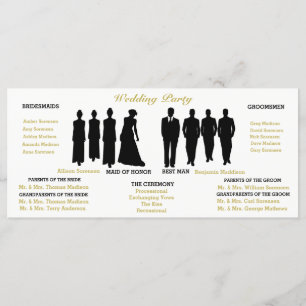 BRIDE & CO White & Gold Polka Dot Wedding Party Programm
