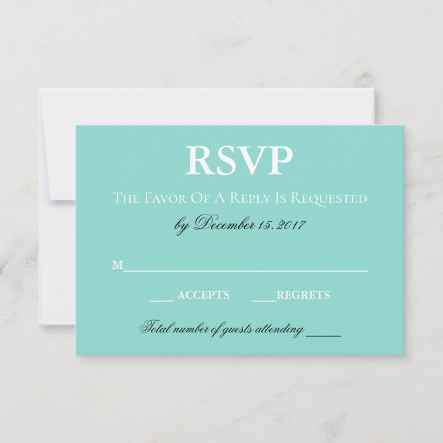 BRIDE Country Wedding Suite White Traditional RSVP Karte (Vorderseite)