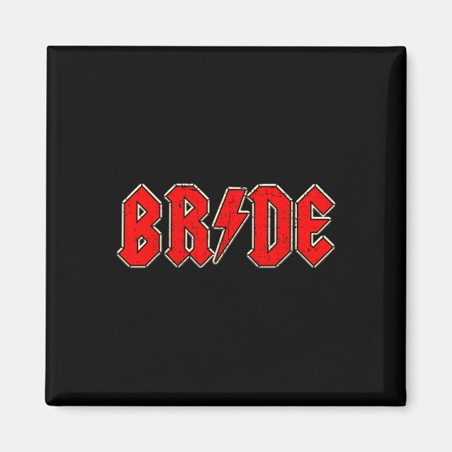 Bride Crew Rock Roll Gothic Halloween-Party Gesche Magnet (Vorne)