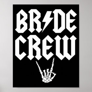 Bride Crew Rock'n'Roll Gothic Halloween Bacheloret Poster