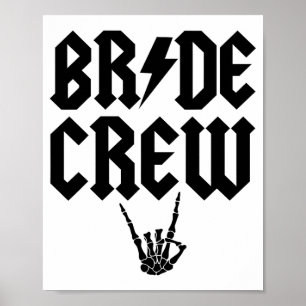 Bride Crew Rock'n'Roll Skeleton Hand Halloween Bac Poster