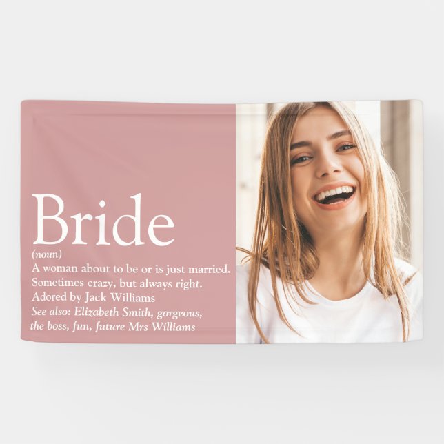 Bride Definition Foto Brautparty Hochzeit Banner (Horizontal)