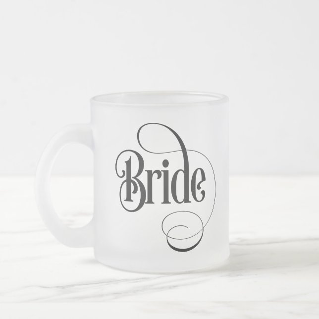 Bride (Design 2) Mattierte Glass-Kaffee-Tasse Mattglastasse (Links)