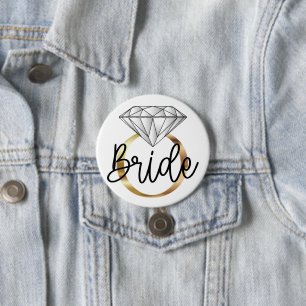 Bride Diamond Gold Verlobung Ring Button