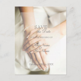 Bride Diamond Ring Wedding retten das Datum Ankündigungspostkarte