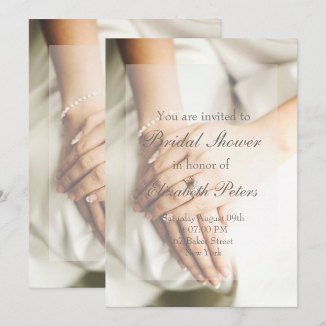 Bride Diamond Wedding Bridal Dusche Einladung (Vorne/Hinten)