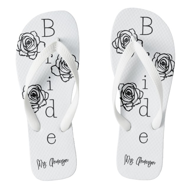 Bride Dreh=Flops mit Individuelle Name Flip Flops (Fußbett)