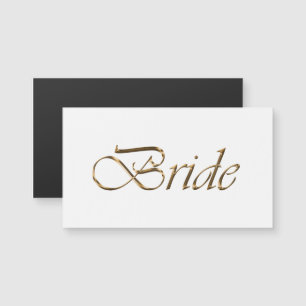 Bride Elegant Gold-Script-chic weiße Magnetkarte