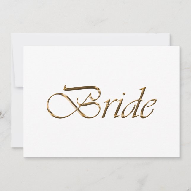Bride Elegant Goldskript Hochzeitstisch-Platzkarte (Vorderseite)