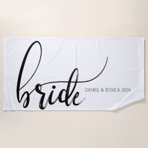 Bride Elegant Minimalistisch Wedding Beach Badtuch Strandtuch