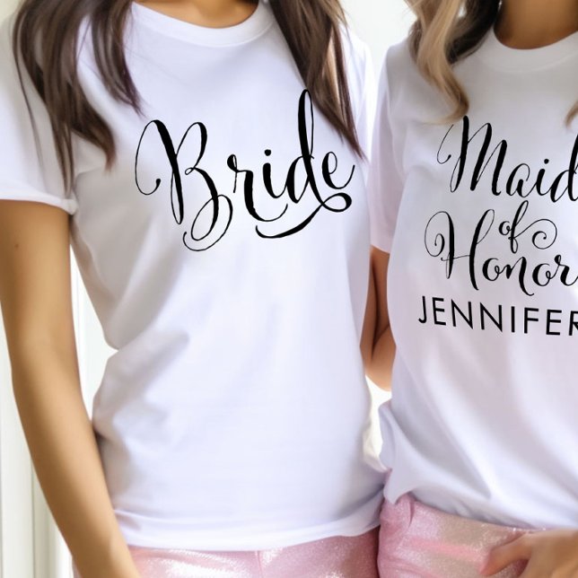Bride Elegant Personalisierte Hochzeit mit Black S Tri-Blend Shirt (Von Creator hochgeladen)