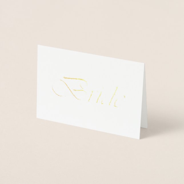 Bride Elegante Gold-Skript vorbehalten Hochzeit Folienkarte (Vorderseite)
