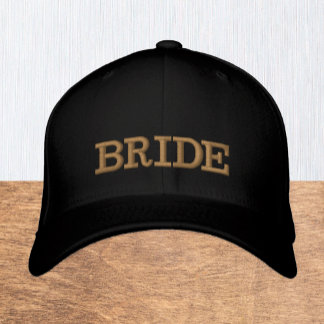 BRIDE embroidered baseball cap gold / black Bestickte Baseballkappe