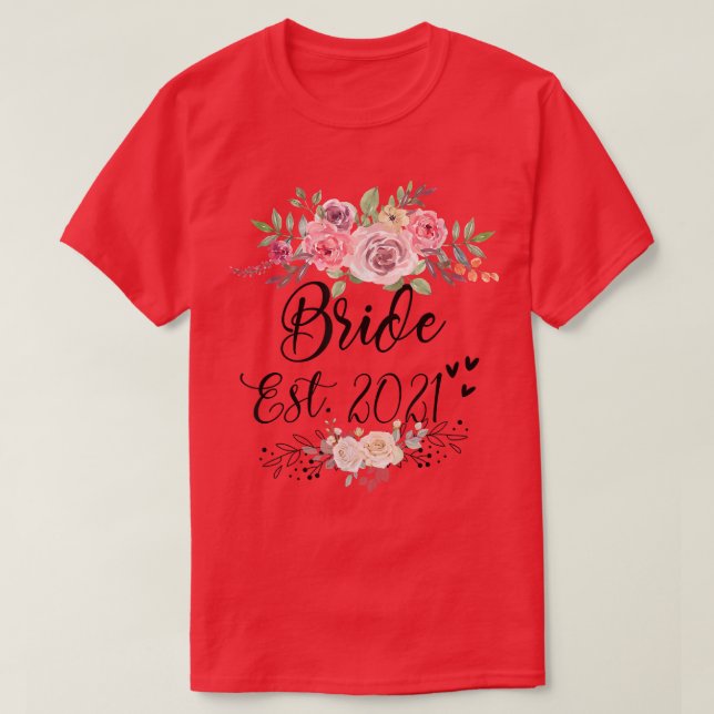 Bride Est 2022 Wedding Junggeselinnen-Abschied T-Shirt (Design vorne)
