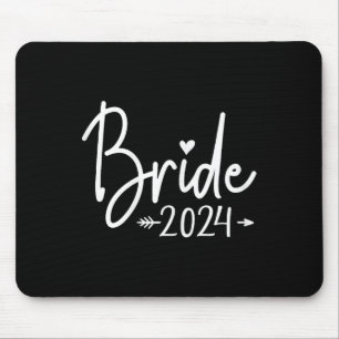 Bride Est. 2024 Verheiratete Hochzeit Brautparty B Mousepad